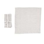 8" Square Stonewashed Linen Napkins, Set of 4, Ivory