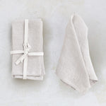 8" Square Stonewashed Linen Napkins, Set of 4, Ivory