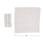 8" Square Stonewashed Linen Napkins, Set of 4, Ivory