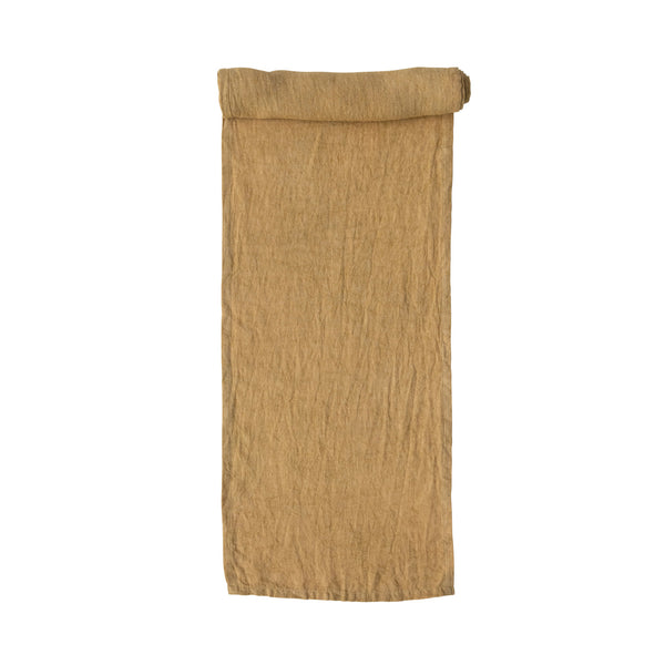 Stonewashed Linen Table Runner - Yellow,