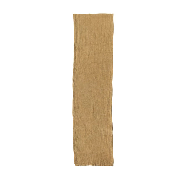 Stonewashed Linen Table Runner - Yellow,
