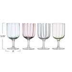 Hand-Painted Wine Glass w/ Stripes, 14 oz, Yellow