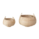 Decorative Hand-Woven Rattan Baskets, 2 Sizes