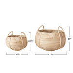 Decorative Hand-Woven Rattan Baskets, 2 Sizes