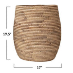 Hand-Woven Water Hyacinth Basket, 19.5"