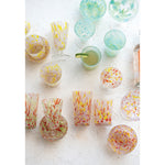 Confetti Drinking Glass, 12 oz, Orange/Yellow