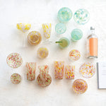 Confetti Drinking Glass, 12 oz, Orange/White