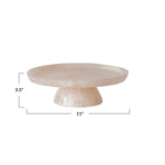 Resin Pedestal, Blush, 11" dia. x 3.5" H