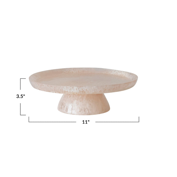 Resin Pedestal, Blush, 11" dia. x 3.5" H