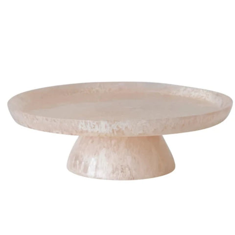 Resin Pedestal, Blush, 11" dia. x 3.5" H