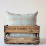 Hand-Woven Cotton Pillow, Pink Checks, 20" x 20"