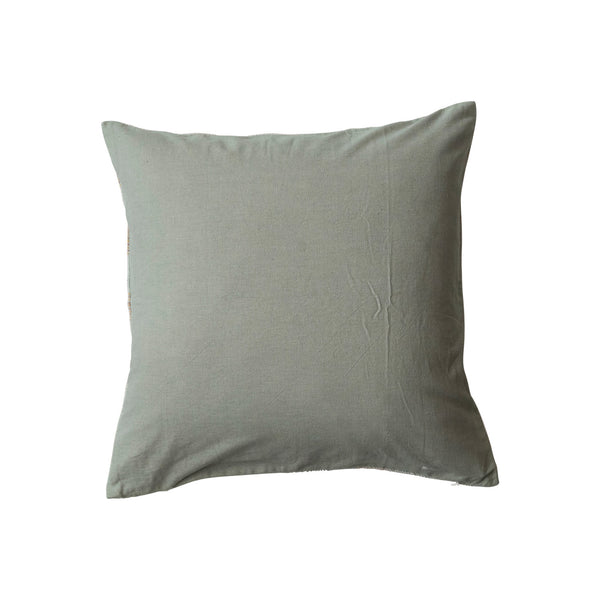 Hand-Woven Cotton Pillow, Pink Checks, 20" x 20"