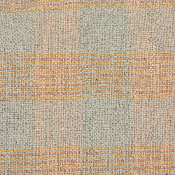 Hand-Woven Cotton Pillow, Pink Checks, 20" x 20"