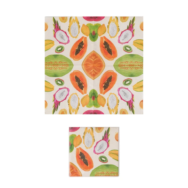 Paper Cocktail Napkins w/ Fruit, 50pk