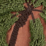 Embroidered Tufted Palm Trees Velvet Pillow, 18" x 18"