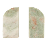 Marble Bookends, Green Melange, Set of 2
