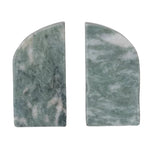 Marble Bookends, Green Melange, Set of 2