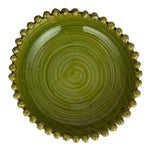 Terra-Cotta Bowl w/Hobnail Edge - Green Glaze, 16.5"Dia