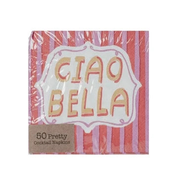 "Ciao Bella" 4" Paper Napkins, 50pk