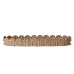 Hand-Woven Bankuan Scalloped Tray with Handles, 32"W x 13"D