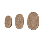 Oval Hand-Woven Seagrass Baskets with Lids, 3 Sizes