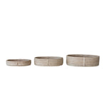Oval Decorative Hand-Woven Rattan Baskets, 3 Sizes
