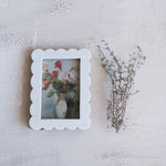 White Scalloped Photo Frame, 4" x 6"