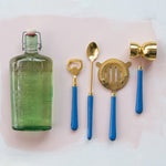 Bar Tools Set - Blue/Brass
