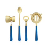 Bar Tools Set - Blue/Brass