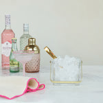 Textured Glass Ice Bucket with Tongs, 24 oz.