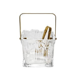 Textured Glass Ice Bucket with Tongs, 24 oz.