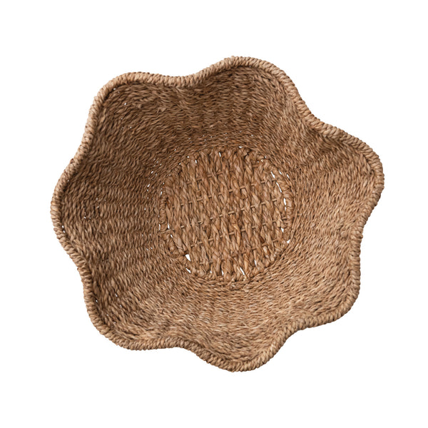Rattan Ruffled Bowl, 15" Dia