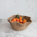 Rattan Ruffled Bowl, 15" Dia