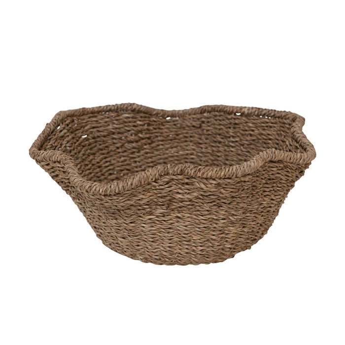 Rattan Ruffled Bowl, 15" Dia