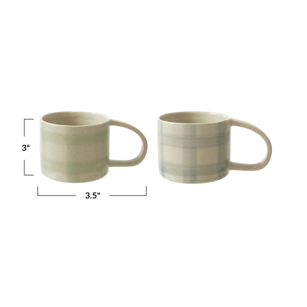 Hand-Painted Stoneware Mug, 2 Colours