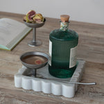 Marble Scalloped Tray, Grey/White Melange