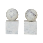 Marble Geometric Bookends, Set of 2
