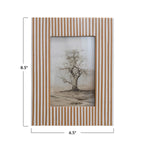 4"x 6" Resin Striped Photo Frame, White/Caramel
