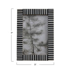 4"x 6" Ribbed Photo Frame, Black/White