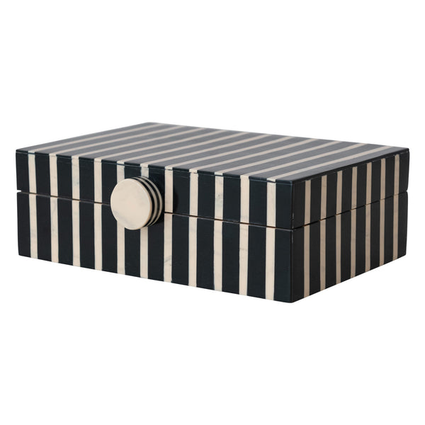 Handmade Mango Wood & Resin Striped Box