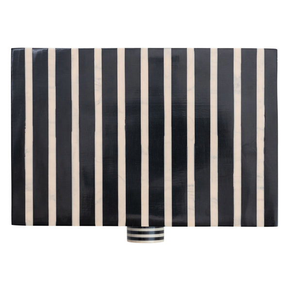 Handmade Mango Wood & Resin Striped Box