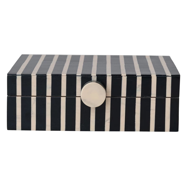 Handmade Mango Wood & Resin Striped Box