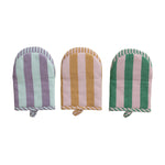 Woven Cotton Striped Oven Mitt, 3 Colours, Sold Separately