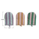 Woven Cotton Striped Oven Mitt, 3 Colours, Sold Separately