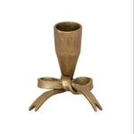 Iron Bow Shaped Taper Holder, Antique Gold Finish
