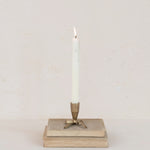 Iron Bow Shaped Taper Holder, Antique Gold Finish