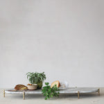 Oval Decorative Marble Tray with Stand, 32"W