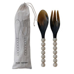 Natural Horn Salad Servers, S/2