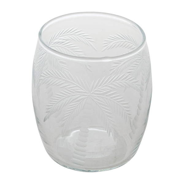 8 oz. Etched Drinking Glass with Palm Trees