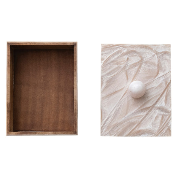 Marbled Resin MDF Box - Pearlized Finish
